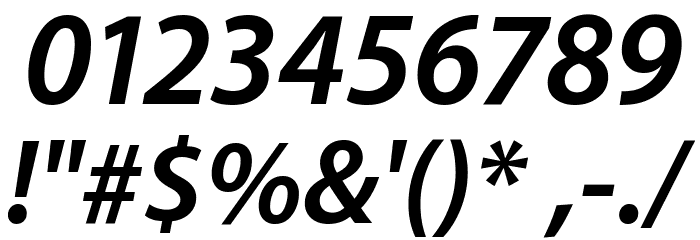 Myriad Apple BoldItalic Font OTHER CHARS