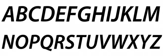 Myriad Apple BoldItalic Schriftart Groß