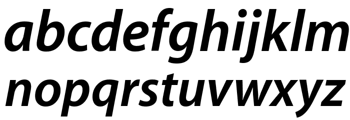 Myriad Apple BoldItalic Font LOWERCASE