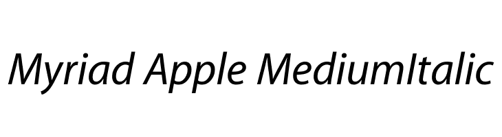 Myriad Apple MediumItalic Font