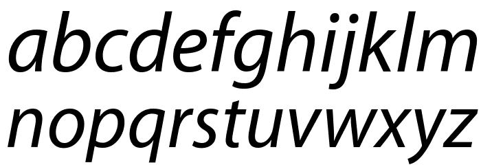 Myriad Apple MediumItalic Font LOWERCASE
