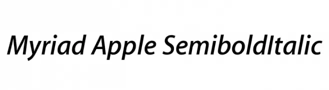 Myriad Apple SemiboldItalic 