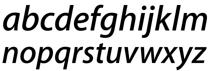 Myriad Apple SemiboldItalic Font LOWERCASE