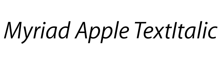 Myriad Apple TextItalic Fuentes