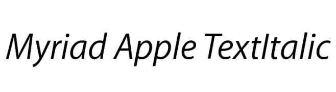 Myriad Apple TextItalic  Free Fonts Download