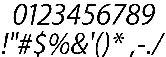 Myriad Apple TextItalic Font OTHER CHARS