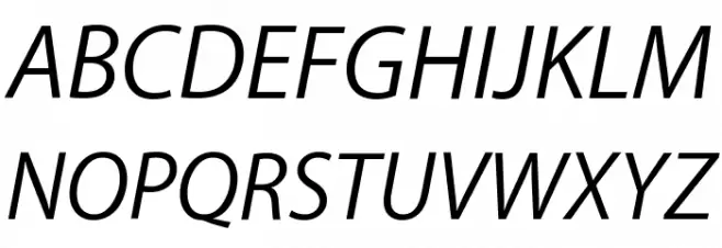 Myriad Apple TextItalic Font Litere mari