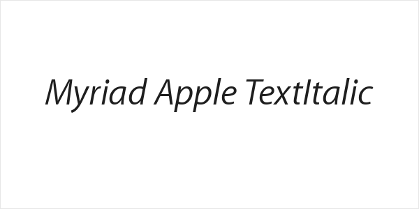 Myriad Apple TextItalic Logo
