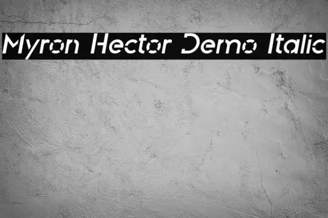 Myron Hector Demo Italic Font examples