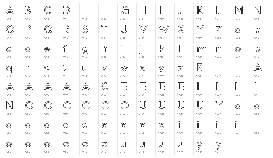 Myron Hector Demo Outline Character Map