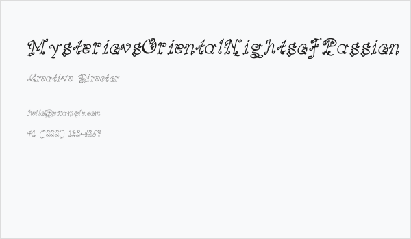 MysteriousOrientalNightsofPassion Business Card