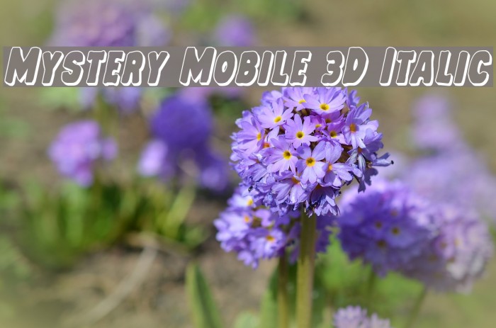 Mystery Mobile 3D Italic Font examples