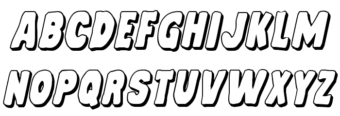 Mystery Mobile 3D Italic Font LOWERCASE