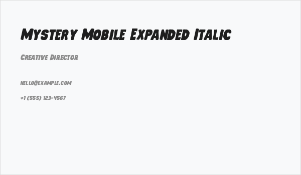 Mystery Mobile Expanded Italic Business Card