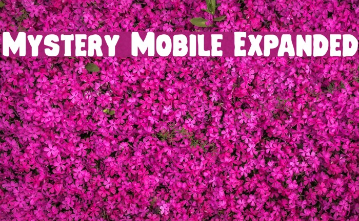 Mystery Mobile Expanded Font examples