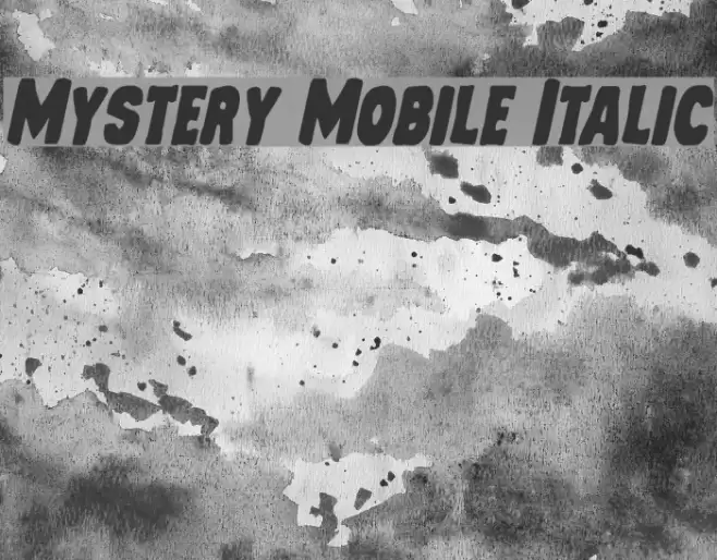 Mystery Mobile Italic Caratteri examples