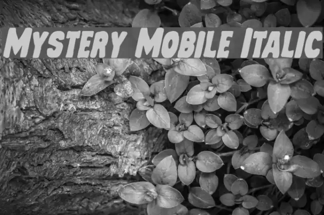 Mystery Mobile Italic Caratteri examples