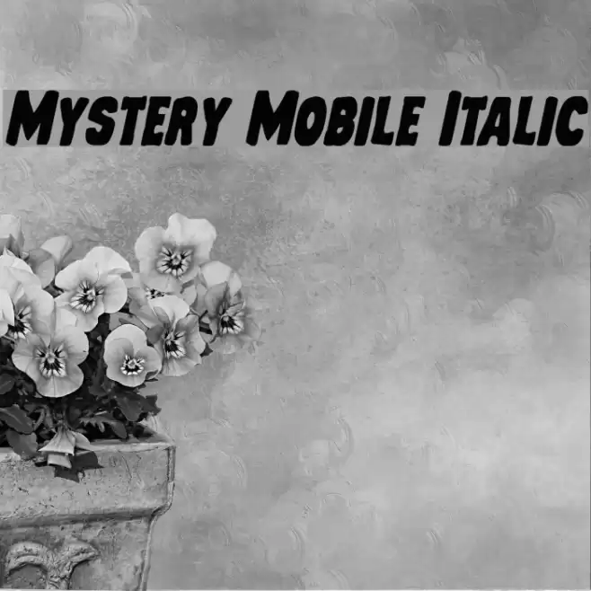 Mystery Mobile Italic Caratteri examples