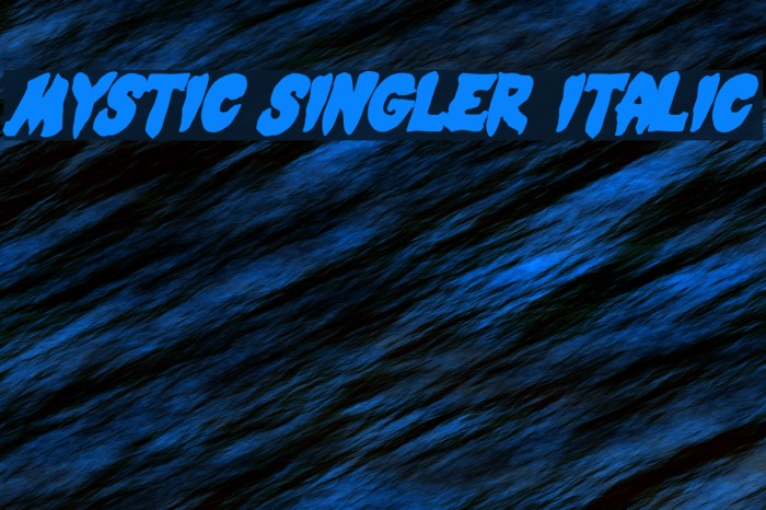 Mystic Singler Italic Font examples