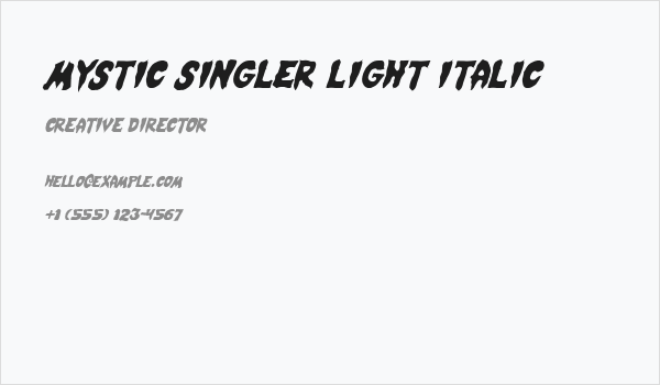 Mystic Singler Light Italic Business Card