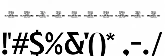 Mystice Times PERSONAL USE Regular Font OTHER CHARS