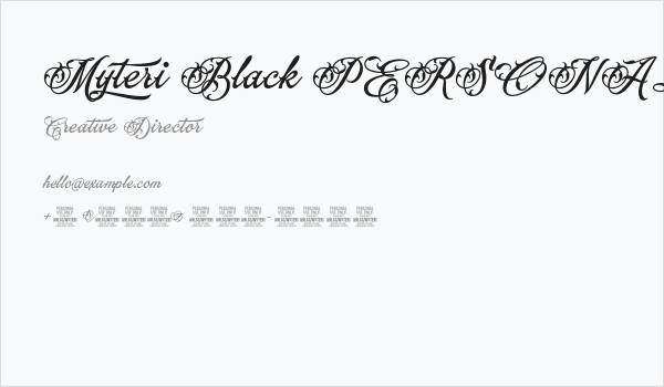 Myteri Black PERSONAL USE ONLY PERSONAL USE ONLY Business Card