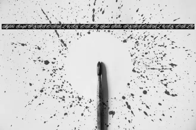 Myteri Script PERSONAL USE ONLY Bold Italic PERSONAL USE ONLY Font examples