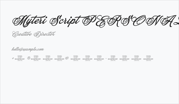 Myteri Script PERSONAL USE ONLY Bold Italic PERSONAL USE ONLY Business Card