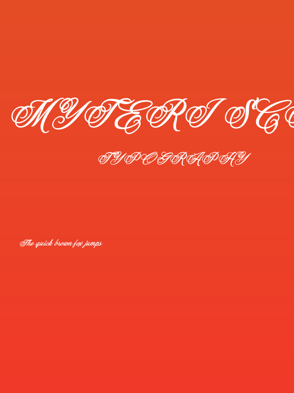 Myteri Script PERSONAL USE ONLY Bold Italic PERSONAL USE ONLY Poster