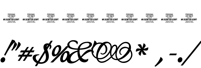Myteri Script PERSONAL USE ONLY Bold PERSONAL USE ONLY Font OTHER CHARS