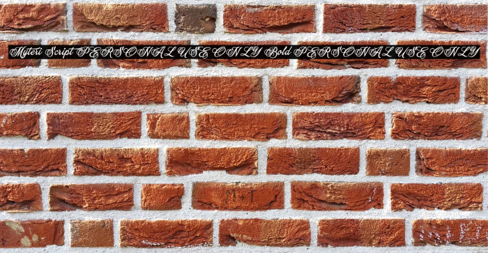 Myteri Script PERSONAL USE ONLY Bold PERSONAL USE ONLY Example 1