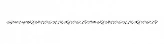 Myteri Script PERSONAL USE ONLY Italic PERSONAL USE ONLY  Descarca Fonturi Gratis