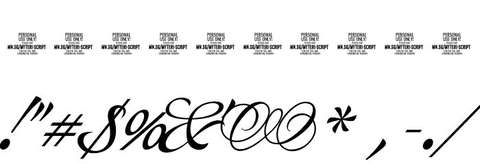Myteri Script PERSONAL USE ONLY Italic PERSONAL USE ONLY Font OTHER CHARS