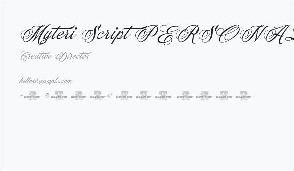 Myteri Script PERSONAL USE ONLY Italic PERSONAL USE ONLY Business Card