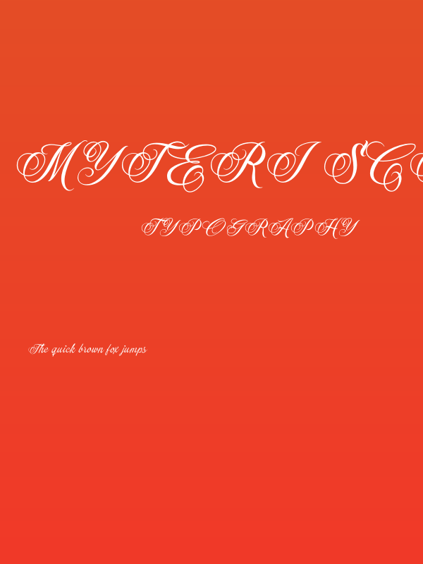 Myteri Script PERSONAL USE ONLY Regular PERSONAL USE ONLY Poster