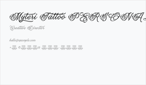 Myteri Tattoo PERSONAL USE ONLY PERSONAL USE ONLY Business Card