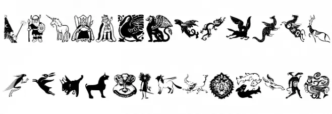 Mythological خط أحرف كبيرة