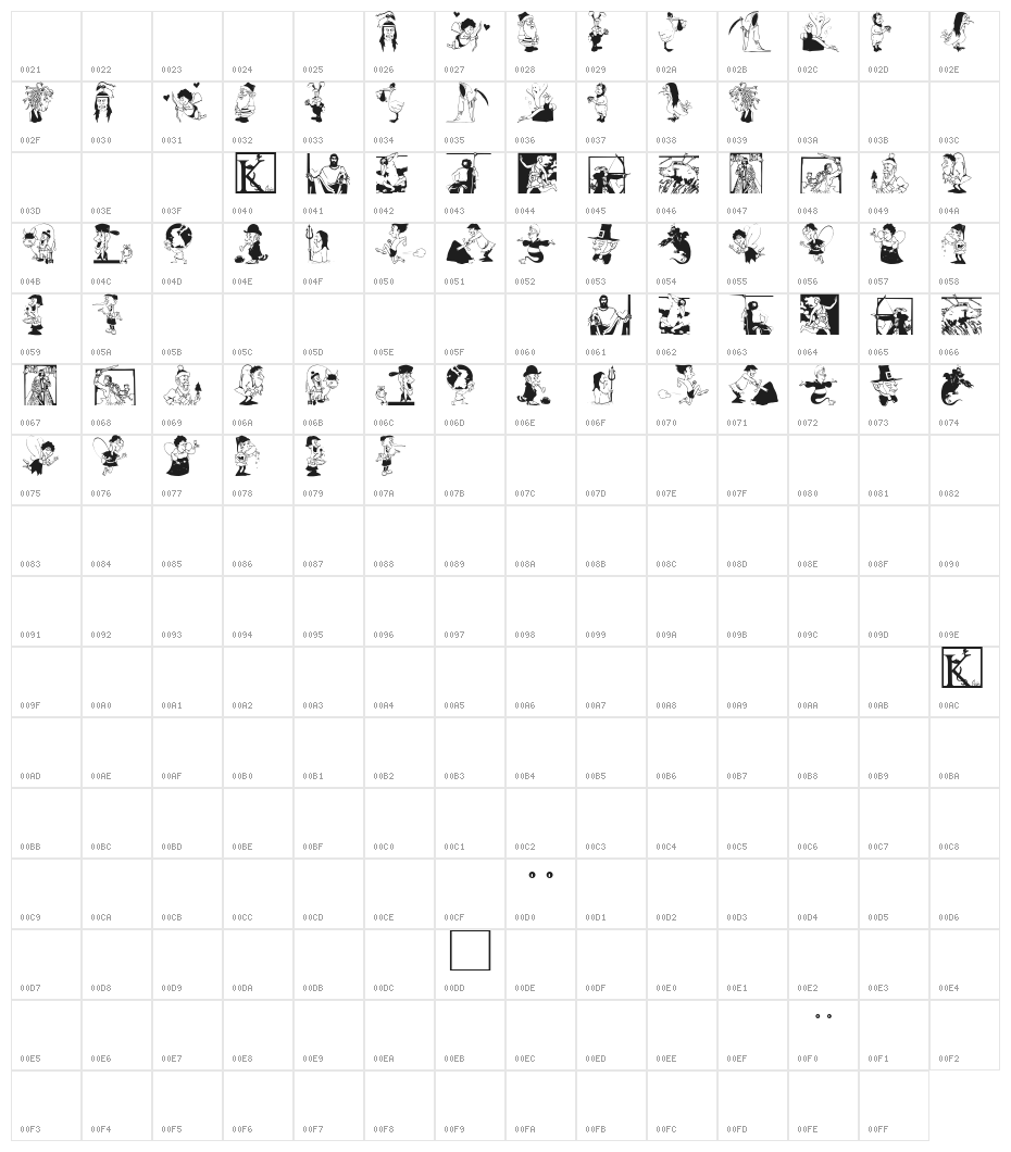 Myths_K Character Map