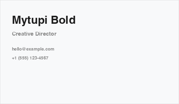 Mytupi Bold Business Card