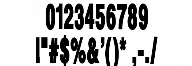 Mytupi Ultra-condensed ExtraBold Font OTHER CHARS