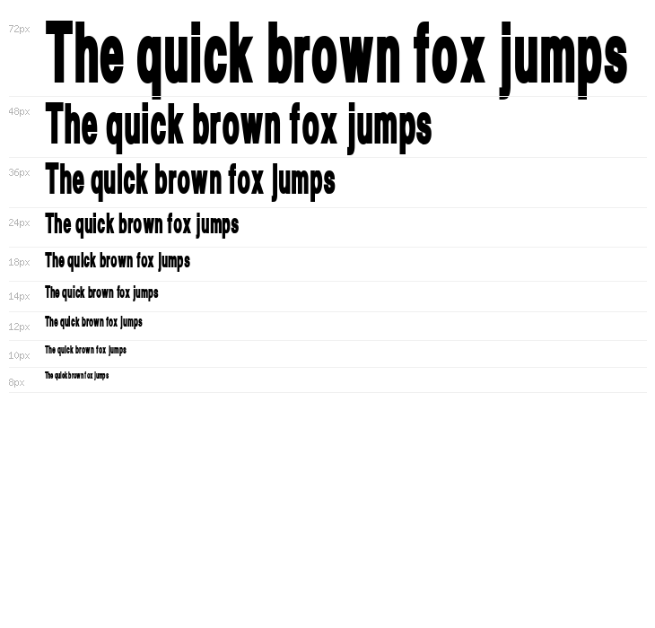 Mytupi Ultra-condensed ExtraBold Waterfall