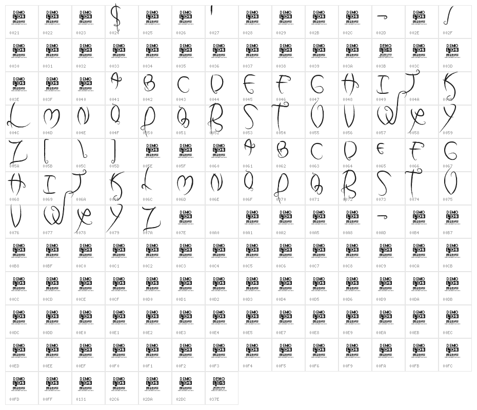 my dark halloween Personal Use Character Map