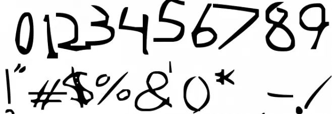 my derp handwriting Font OTHER CHARS