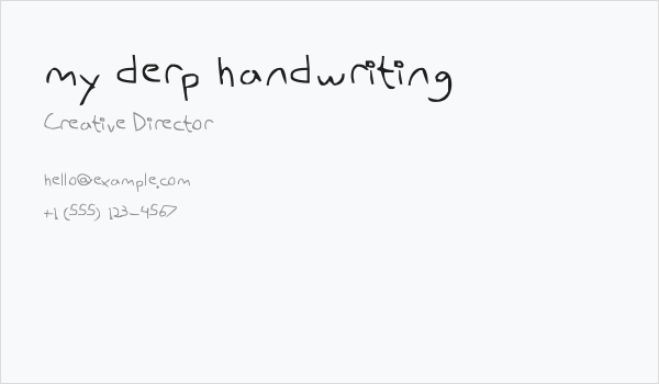 my derp handwriting Business Card