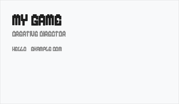 my game Business Card