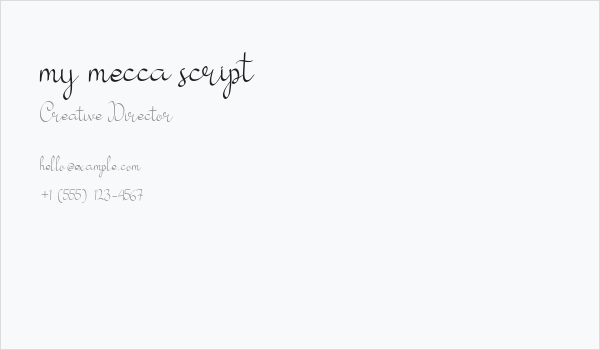my mecca script Business Card
