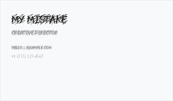my mistake Business Card