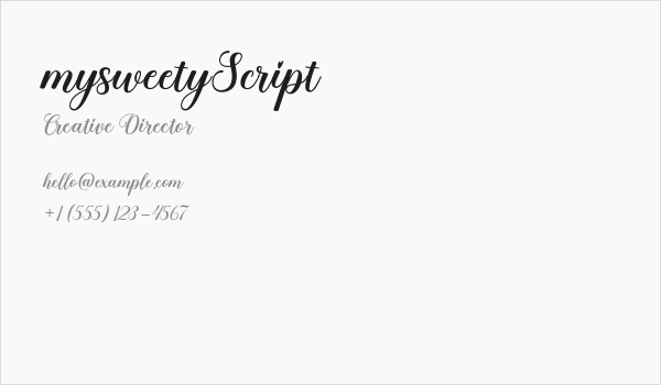 mysweetyScript Business Card