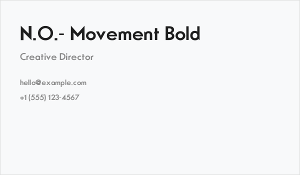 N.O.- Movement Bold Business Card