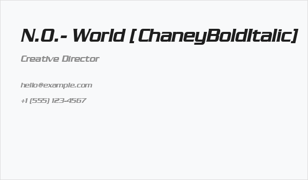 N.O.- World [ChaneyBoldItalic] Business Card